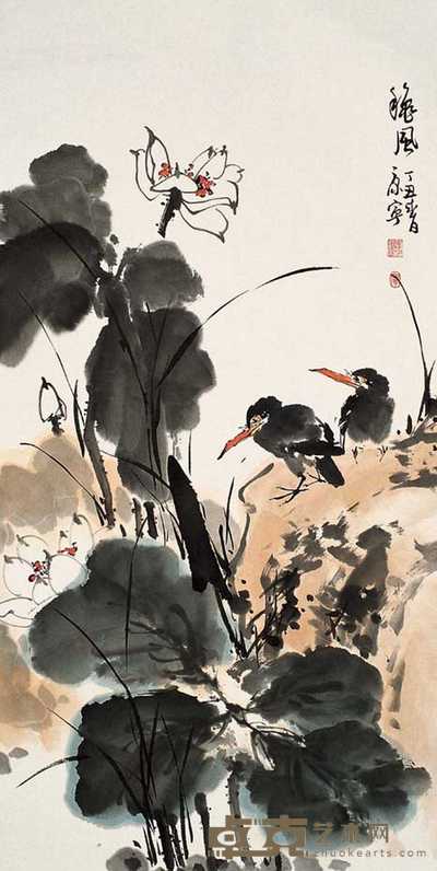 康宁 秋风 镜心 98×49cm